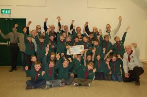 Cheque for £1500 donated to Wareham Scouts